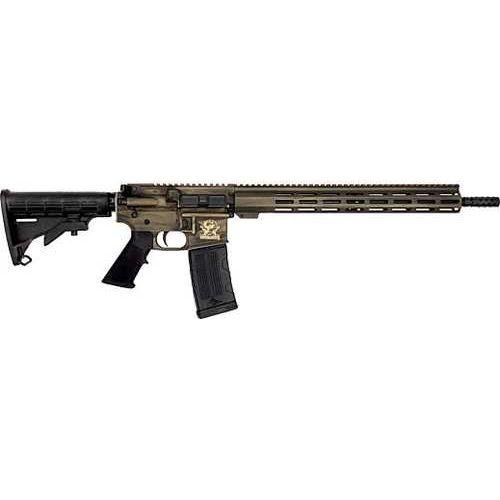 Great Lakes Firearms & Ammo AR15 Battleworn Semi-Auto Rifle .223 Remington 16" Heavy Barrel (1)-30Rd Magazine Black 6 Position Collapsable Synthetic Stock Bronze Cerakote Finish