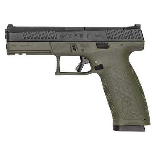 CZ-USA P-10 Full Size Semi-Automatic Pistol 9mm Luger 4.5" Cold Hammer-Forged Barrel (2)-10Rd Magazines Fixed Dot Front 2-Dot Rear Sights Black Slide OD Green Polymer Finish - Buy A Gun