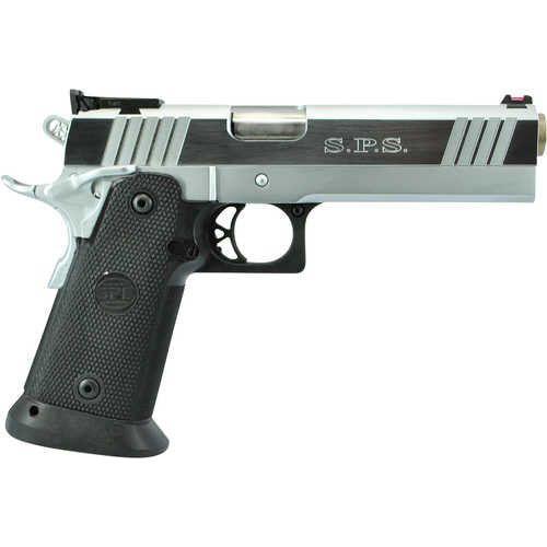 TriStar SPS PAntera 1911 Single Action Only Semi-Automatic Pistol 9mm Luger 5" Barrel (1)-18Rd Magazine Fiber Optic Front Dovetail, Adjustable Rear Bomar Sights Polymr Grips Chrome Finish - Buy A Gun