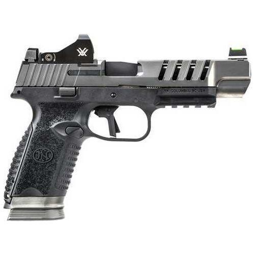 FN 509 LS Edge Double Action Only Semi-Automatic Pistol 9mm Luger 5" Hammer Forged Target Crown Barrel (3)-10Rd Magazines Fiber Optic Front Blackout Notch Rear Sights With Vortex Viper Red Dot Included Matte Polymer Finish - Buy A Gun