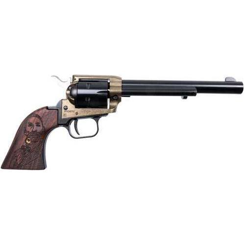 Heritage Rough Rider Wild West Bass Reeves Talo Single Action Revolver .22 Long Rifle 6.5" Barrel 6Rd Capacity Fixed Front & Rear Sights Reeces Wood Engraved Grips Blued Finish - Buy A Gun