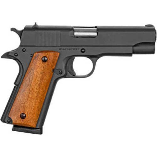 Armscor GI Standard MS 1911 Commander Size Semi-Automatic Pistol .45 ACP 4.25" Barrel (1)-8Rd Magazine Fixed Sights Wood Grips Black Parkerized Finish - Buy A Gun