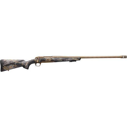 Browning X-Bolt Mountain Pro Long Range Full Size Bolt Action Rifle 6.5 PRC 26" Fluted Barrel 3 Round Capacity Black Carbon Fiber Stock With Gray And Tan Accents Burnt Bronze Finish