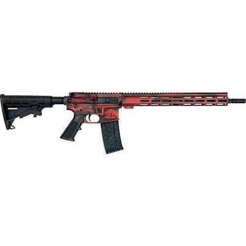 Great Lakes Firearms & Ammo AR15 Semi-Automatic Rifle .223 Wylde 16" Barrel (1)-30Rd Magazine Black Synthetic Stock Lipstick Red Battleworn Finish