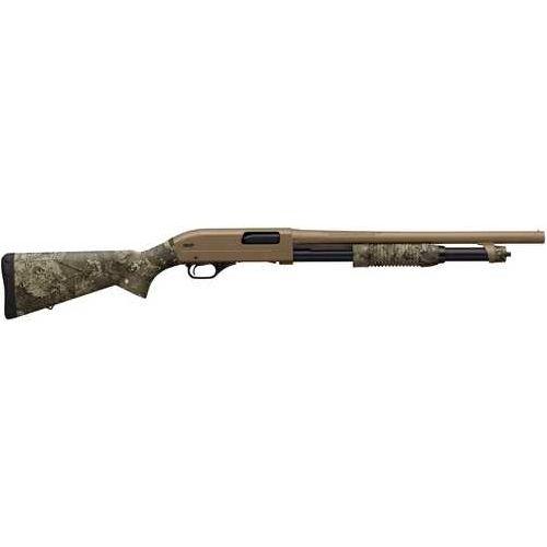 Winchester SXP Defender Pump Action Shotgun 20 Gauge 3" Chamber 18" Barrel 5 Round Capacity Brass Bead Fixed Sights Tactical Ribbed Forearm Truetimber Strata Camouflage Synthetic Stock And Flat Dark Earth Applied Finish