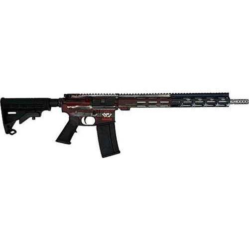 Great Lakes Firearms & Ammo AR15 Battleworn Semi-Automatic Rifle .223 Remington 16" Stainless Steel Barrel (1)-30Rd Magazine Black Synthetic Stock American Flag Cerakote Finish