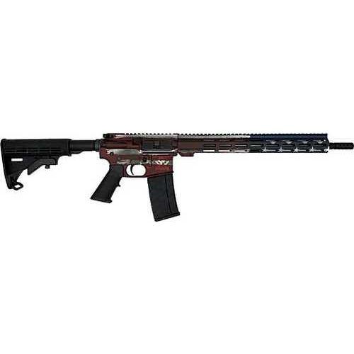 Great Lakes Firearms & Ammo AR15 Battleworn Semi-Automatic Rifle .223 Wylde 16" Heavy Barrel (1)-30Rd Magazine 6 Position Collapsable Black Synthetic Stock American Flag Cerakote Finish