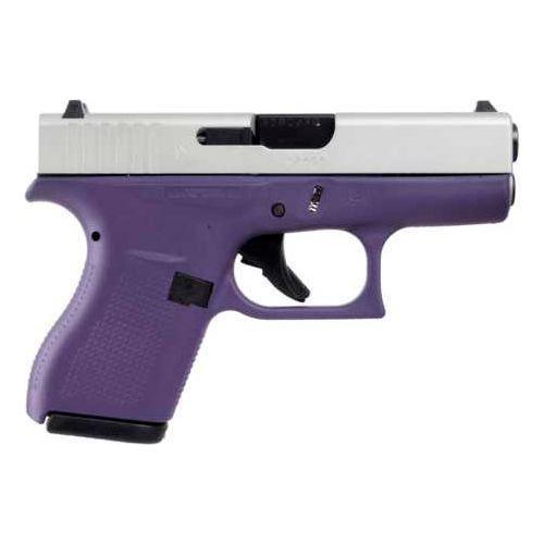 Glock G42 Striker Fired Semi-Automatic Pistol .380 ACP 3.26" Barrel (2)-6Rd Single Stack Magazines White Dot Front & Outline Rear Sights Stainless Slide Purple Cerakote Finish - Buy A Gun