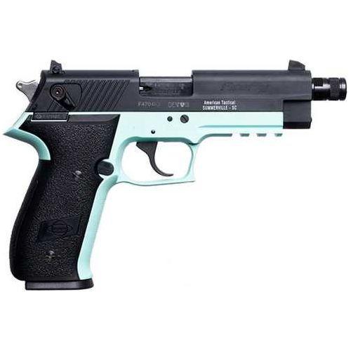 American Tactical Inc. Firefly Semi-Automatic Pistol .22 Long Rifle 4.9" Threaded, Rifled Barrel (1)-10Rd Single Stack Magazine Adjustable Rear Sights Black Slide And Grips Mint Green Finish - Buy A Gun