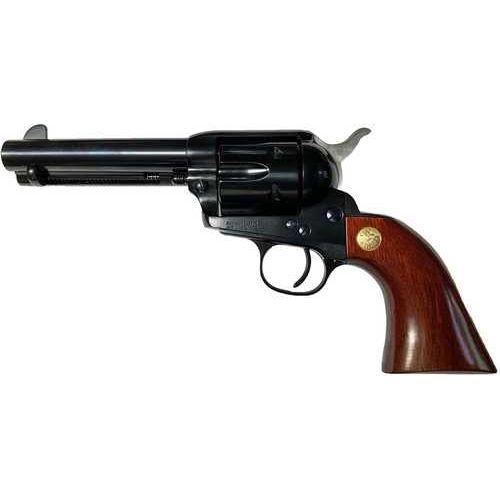 Cimarron Pistoleer Single Action Revolver .45 Colt 4.75" Rifled Barrel 6 Round Capacity Fixed Blade Front Rear Sights 1-Piece Walnut Grips Blued Finish - Buy A Gun