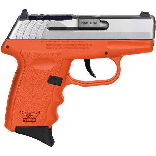 SCCY Industries CPX-3 RD Double Action Only Semi-Automatic Pistol .380 ACP 3.1" Barrel (1)-10Rd Magazine Crimson Trace Red Dot Included Serrated Stainless Steel with Optic Cut Slide Orange Polymer Finish - Buy A Gun