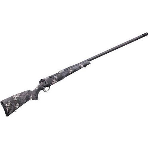 Weatherby Mark V Backcountry Ti 2.0 Left Handed Bolt Action Rifle .308 Winchester 22" Threaded Barrel 5 Round Capacity Drilled & Tapped Gray And White Carbon Fiber Camouflage Stock Graphite Black Cerakote Finish