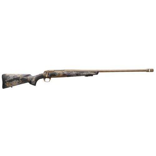 Browning X-Bolt Mountain Pro Long Range Bolt Action Rifle 6.8 Western 26" Spiral Fluted And Lapped Heavy Sporter Contour Barrel 3 Round Capacity Drilled & Tapped Carbon Fiber Stock With Tan And Gray Accents Burnt Bronze Cerakote Finish