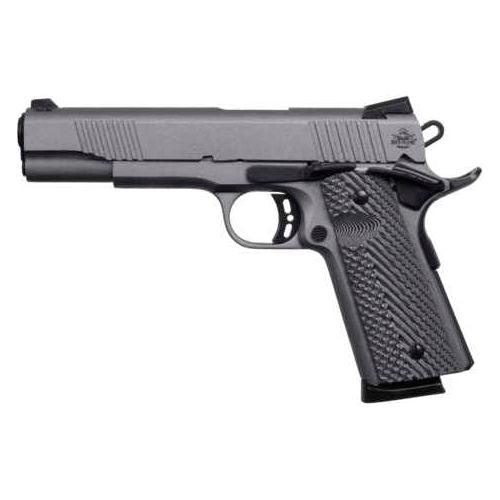 Armscor M1911A1 Rock Standard Semi-Automatic Pistol .45 ACP 5" Rifled Barrel (1)-8Rd Magazine Dovetail Ramp Front & Fixed Snag-Free Rear Sights Black Gray G10 Grips Gun Metal Cerakote Finish - Buy A Gun