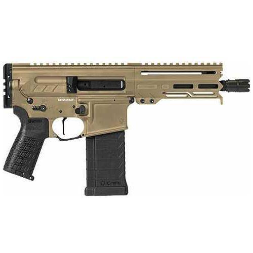 CMMG Dissent MK4 Semi-Automatic Tactical Pistol 5.7x28mm 6.5" Barrel (2)-32Rd Magazines Black Polymer Grips Coyote Tan Cerakote Finish - Buy A Gun