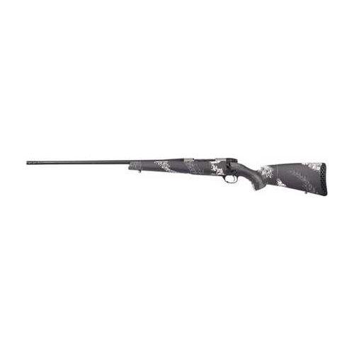 Weatherby Mark V Backcountry Ti 2.0 Left Handed Bolt Action Rifle 6.5 Creedmoor 22" Barrel 4 Round Capacity Drilled & Tapped Gray And White Carbon Fiber Camouflage Stock Graphite Black Cerakote Finish