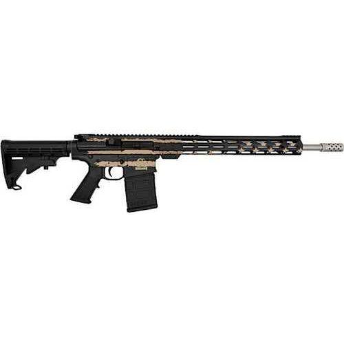 Great Lakes Firearms AR10 Semi-Automatic Rifle .308 Winchester 18" Stainless Steel Barrel (1)-10Rd Magazine 6 Position Collapsable Synthetic Stock Desert Flag Finish