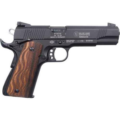 Blue Line Mauser 1911 Semi-Automatic Pistol .22 Long Rifle 5" Barrel (1)-10Rd Magazine Fixed Front & Adjustable Rear Sight Wavy Flag Wood Grips Blued Finish - Buy A Gun