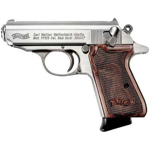 Walther Arms PPK/S Semi-Automatic Pistol .380 ACP 3.3" Barrel (2)-7Rd Magazines Fixed Sights Walnut Grips Stainless Finish - Buy A Gun