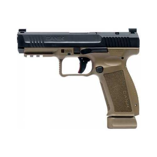 Canik Mete SFT Striker Fired Semi-Automatic Pistol 9mm Luger 4.46" Barrel (2)-10Rd Magaiznes 3-Dot White Sights Black Cerakote Slide Flat Dark Earth Polymer Finish - Buy A Gun