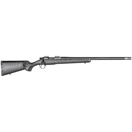 Christensen Arms Summit TI Bolt Action Rifle 6.5 Creedmoor 24" Threaded Barrel 4 Round Capacity Integrated Base Black With Gray Webbing Fixed Sporter Carbon Fiber Stock Natural Titanium Finish