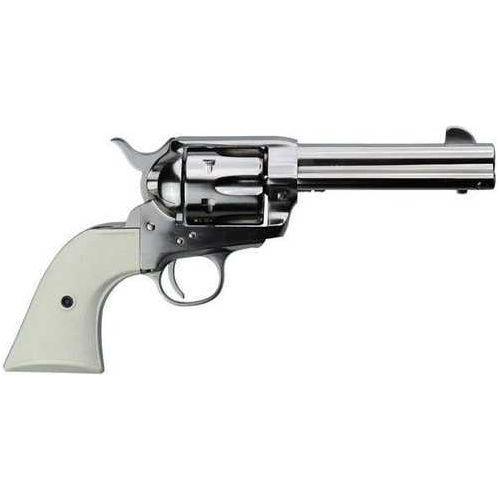 Pietta 1873 Gunfighter Single Action Revolver 357 MAG 4.75" Barrel 6 Round Capacity Fixed Blade Front & Rear Sight Checkered Polymer 2 Piece Grips Nickel Finish - Buy A Gun