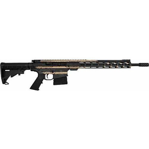 Great Lakes Firearms & Ammo AR10 Semi-Automatic Rifle .308 Winchester 18" Barrel (1)-10Rd Magazine 6 Position Collapsable Synthetic Stock Desert Flag Cerakote Finish