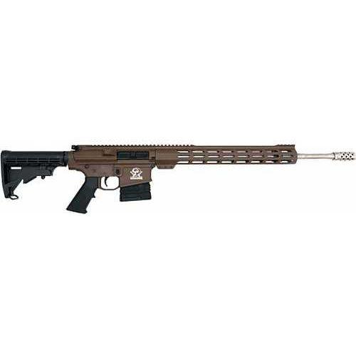 Great Lakes Firearms & Ammo Semi-Automatic AR10 Rifle 6.5 Creedmoor 20" Stainless Steel Barrel (1)-10Rd Magazine Black Synthetic 6 Position Collapsable Stock Buck Brown Cerakote Finish