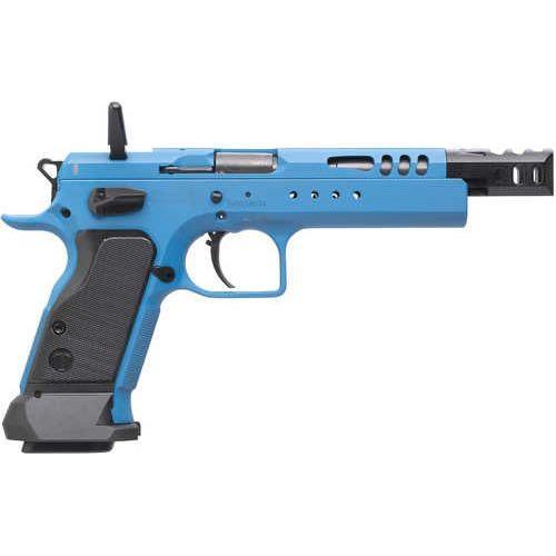 Tanfoglio IFG Domina Single Action Only Semi-Automatic Pistol 9mm Luger 5.2" Polygonal Rifled Barrel (1)-17Rd Magazine Black Polymer Grips Blue Steel With Beavertail Finish - Buy A Gun