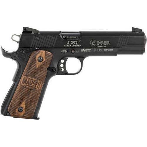 Mauser Rimfire 1911 Semi-Automatic Pistol .22 Long Rifle 5" Barrel (1)-10Rd Magazine Adjustable Sights Walnut Grips Black Finish - Buy A Gun