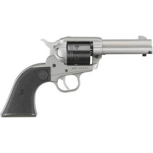 Ruger Wrangler Single Action Only Revolver .22 Long Rifle 3.75" Barrel 6 Round Capacity Ramp Front, U-Notch Integral Rear Sights Black Checkered Polymer Grips Silver Cerakote Finish - Buy A Gun