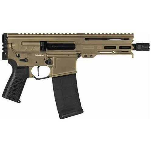 CMMG Dissent MK4 Semi-Automatic Pistol .223 Remington 6.5" Barrel (1)-30Rd Magazine Cotoye Tan Polymer Finish - Buy A Gun