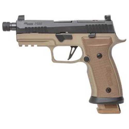 Sig Sauer P320 AXG Combat Striker Fired Semi-Automatic Pistol 9mm Luger 4.6" Barrel (3)-21Rd Magazines Coyote Tan Hogue Rubber Grips Black Slide Flat Dark Earth Finish - Buy A Gun