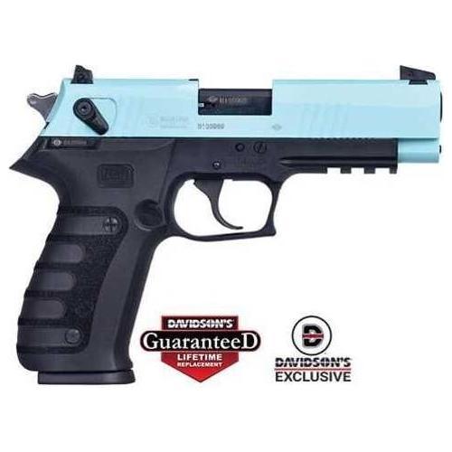 Blue Line Mauser M20 Semi-Automatic Pistol .22 Long Rifle 4.7" Barrel (1)-10Rd Magazine Adjustable Sights Robins Egg Slide Black Finish - Buy A Gun