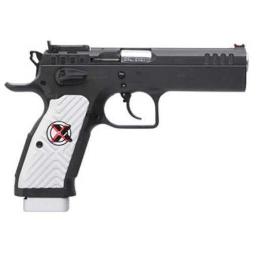 Tanfoglio Stock II Extreme Semi-Automatic Pistol 9mm Luger 4.45" Barrel (1)-17Rd Magazine Adjustable Sights White Aluminum Grips Matte Black Finish - Buy A Gun