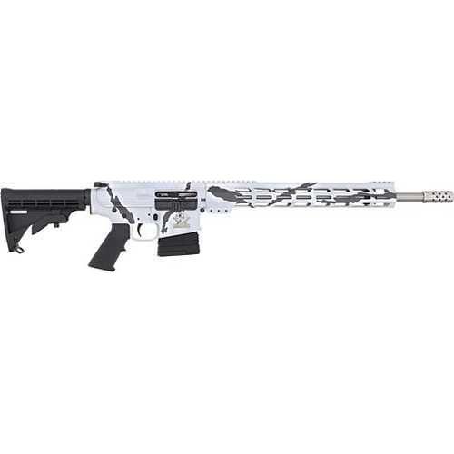 Great Lakes Firearms AR10 Semi-Autoamtic Rifle 6.5 Creedmoor 20" Stainless Steel Barrel (1)-10Rd Magazine Black 6 Position Collapsable Stock Pursuit Snow Camouflage Finish