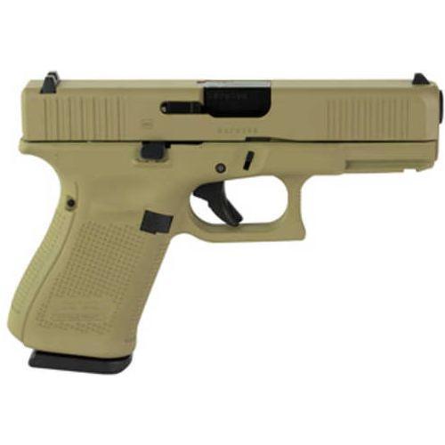 Glock G19 Gen 5 Compact Striker Fired Semi-Automatic Pistol 9mm Luger 4.02" Barrel (3)-15Rd Magazines Fixed Sights Coyote Tan Polymer Finish - Buy A Gun