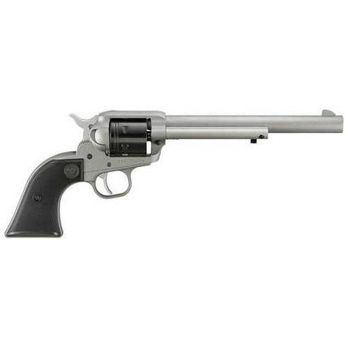 Ruger Wrangler Single Action Revolver .22 Long Rifle 7.5" Barrel 6 Round Capacity Black Checkered Synthetic Grips Silver Cerakote Finish - Buy A Gun