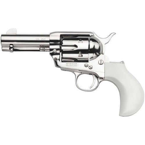 Taylors & Company 1873 Cattleman Single Action Only Revolver .45 Colt 3.5" Barrel 6 Round Capacity Ivory White Birdshead Synthetic Grips Nickel-Plated Steel Finish - Buy A Gun