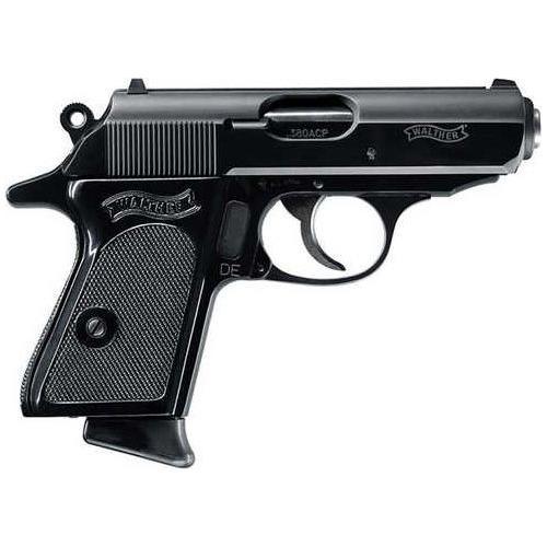 Walther Arms PPK Semi-Automatic Pistol .380 ACP 3.3" Barrel (2)-6Rd Magazines Fixed Sights Plastic Grips Black Finish - Buy A Gun