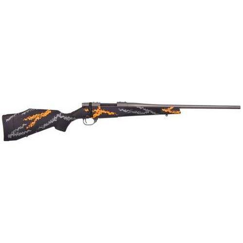 Weatherby Vanguard Compact Hunter Bolt Action Rifle .243 Winchester 20" Barrel 5 Round Capacity Black Synthetic Stock With Orange & Gray Sponge Patterns Ceraktoe Finish