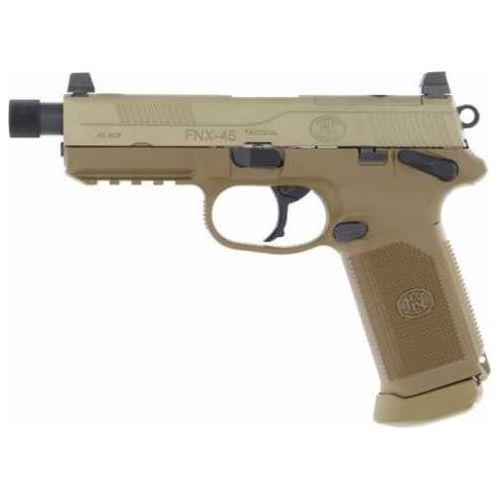 FN America FNX-45 Tactical Semi-Autoamtic Pistol .45 ACP 5.3" Barrel (5)-15Rd Magazines Flat Dark Earth Finish - Buy A Gun