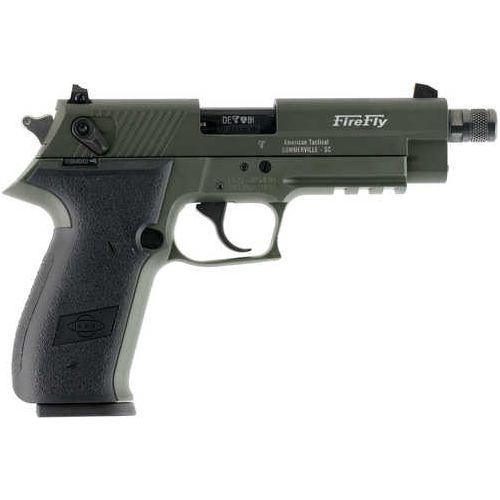 American Tactical Imports Gsg Firefly Pistol 22 Long Rifle Adjustable Rear Sight 4" Threaded Barrel Green 10 Round with Black Polymer Grips - Buy A Gun