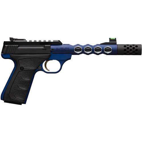 Browning Buck Mark Plus Single Action Semi-Automatic Pistol .22 Long Rifle 5.9" Barrel (2)-10Rd Magazines Black Ultragrip FX Blue Anodized Finish - Buy A Gun