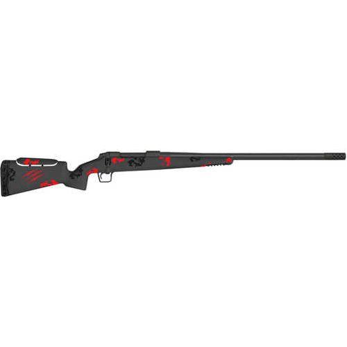 Fierce Firearms Carbon Rival FP 7mm PRC 3+1 Capacity (Hinged Floor Plate) 22" C3 Fiber Black Steel Rec Blood Red Camo Stock with Adj. Cheek Piece Radial TI Muzzle Brake Bix & Andy Trigger