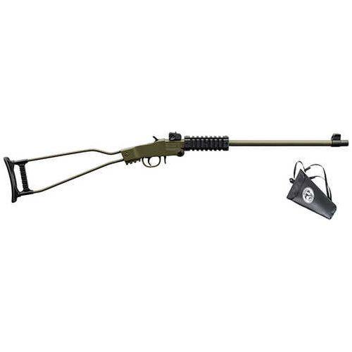 Chiappa Little Badger Break Open Single Shot Rifle .22 Long 16.5" Barrel Round Capacity Wire Steel With Shell Holder Stock OD Green Finish