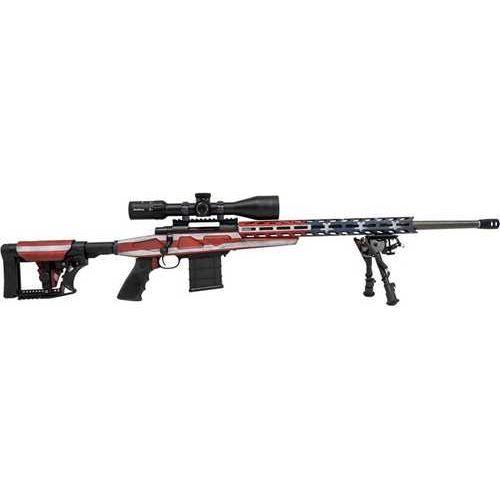 Howa M1500 APC American Flag Bolt Action Rifle 6.5 Creedmoor 24" Barrel (1)-10Rd Magazine Aluminum Chassis Stock Red White And Blue Cerakote Finish