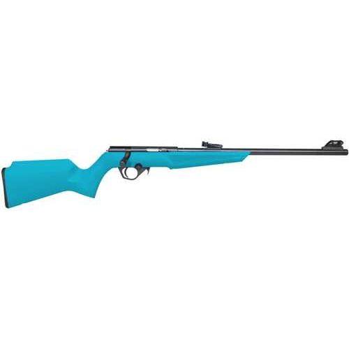 Rossi RB22 Compact Bolt Acion Rifle .22 Long 16.5" Barrel (1)-10Rd Magazine Adjustable Sights Cyan Blue Monte Carlo Stock Matte Black Finish