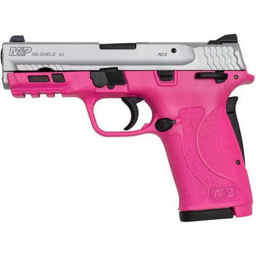 Smith & Wesson M&P380 Shield EZ Compact Slim Semi-Auto Pistol 380ACP 3.675" Barrel 1-8Rd Mag Prison Pink Silver Polymer Finish - Buy A Gun