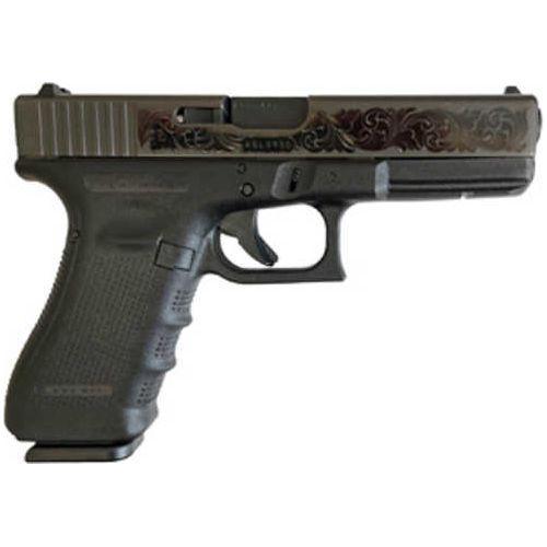 Glock G17 Gen4 Semi-Automatic Pistol 9mm Luger 4.49" Barrel (3)-17Rd Magazines Polished Armory Grade Enraved Slide Black Finish - Buy A Gun